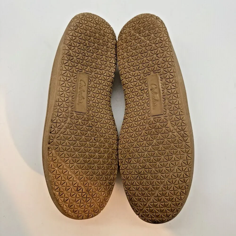 Cabela's Thinsulate 100g Slip On Moccasin Mens 10W Brown Suede Knit Lined Loafer